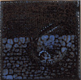 This tile features the above base glaze and slip with a 4% addition of Cobalt Carbonate. Fired in reduction to Cone 9.