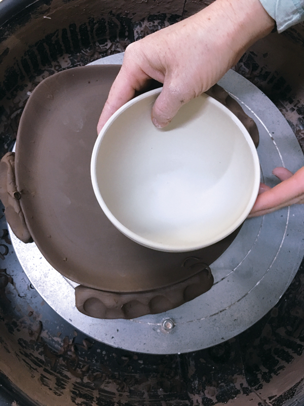 11 Test fit the bowl and saucer to make sure the indent in the saucer works for the size of the bowl’s foot.