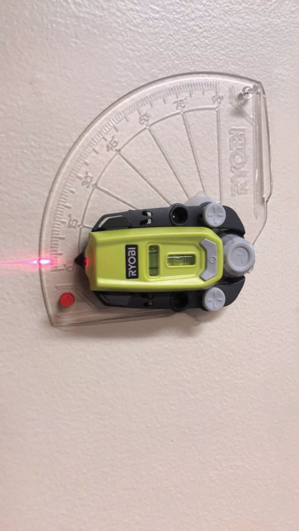 1 Use a laser level to expedite the process of installing each row of bookends.