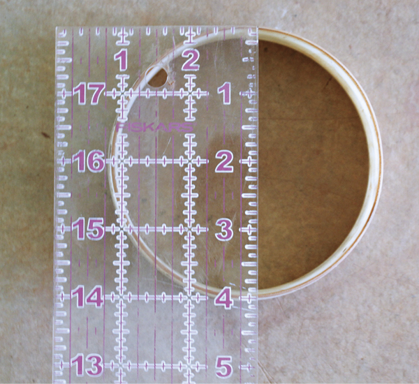 1 Measure the large circle cutter to match the bottom measurement of the truncated cone.