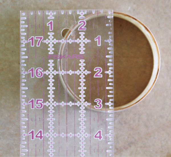 3 Once the upper rim diameter is fine tuned, measure the selected circle cutter to give your top cone measurement.