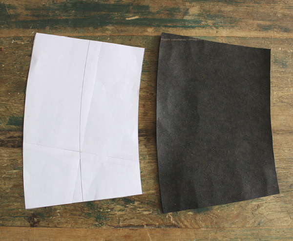 10 Pieced printer-paper template and its durable tar-paper replica suitable for repetitive use in the studio.